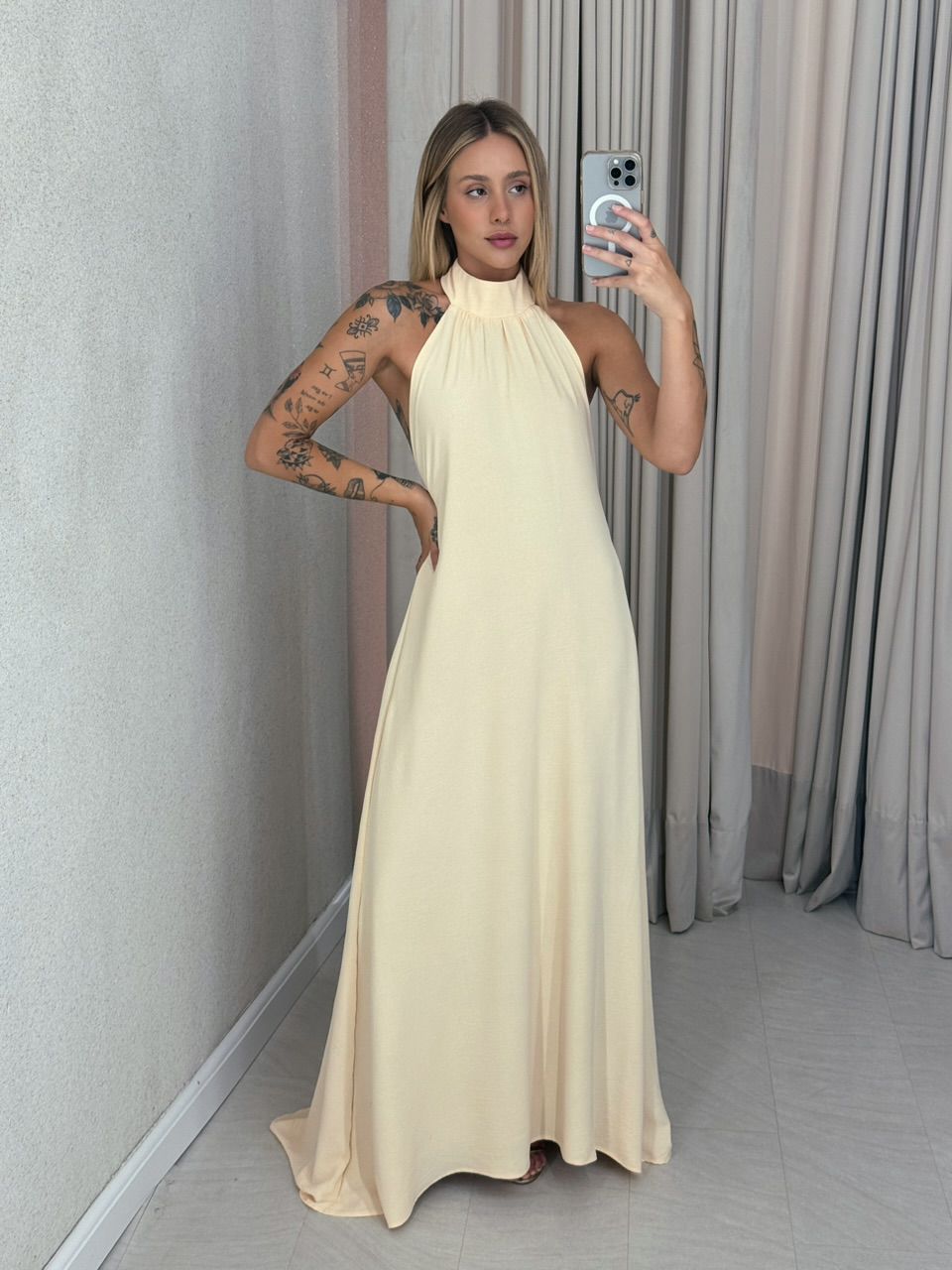 VESTIDO GLENDA CF Marfim - 0058940056 - CAROLLA FERRARO
