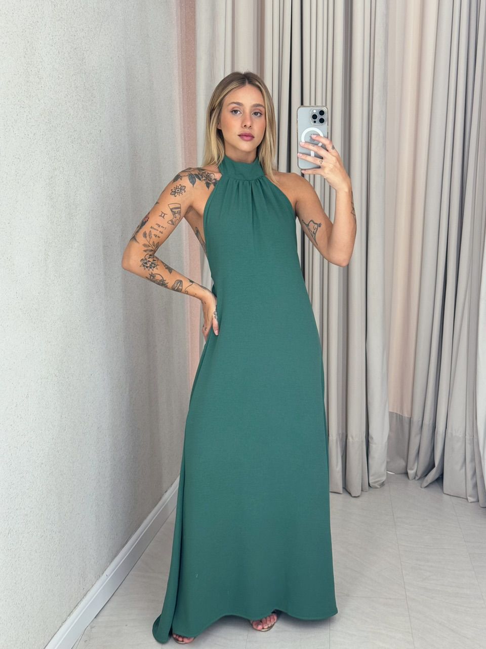 VESTIDO GLENDA CF verde - 0058940014 - CAROLLA FERRARO