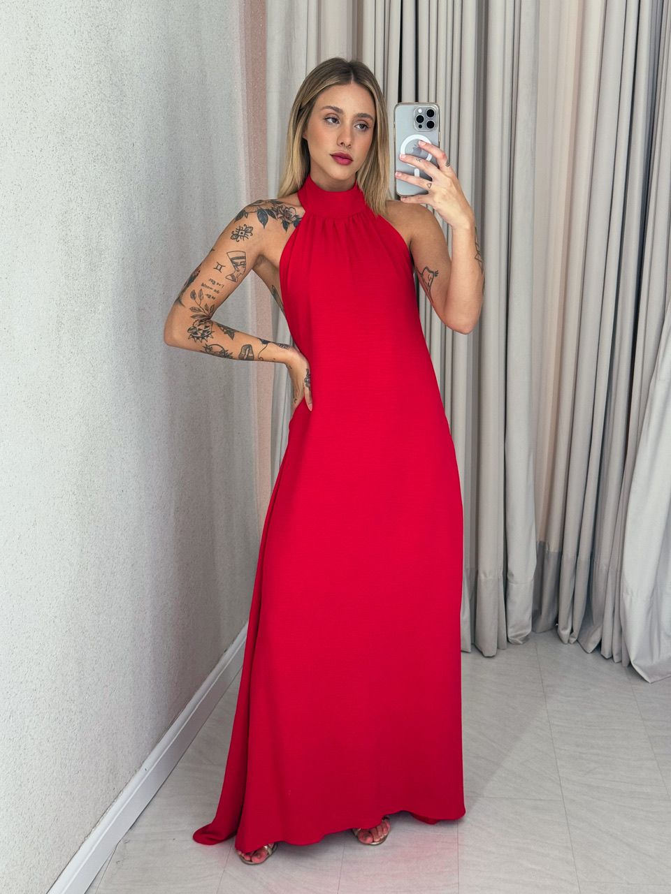 VESTIDO GLENDA CF vermelho - 0058940006 - CAROLLA FERRARO