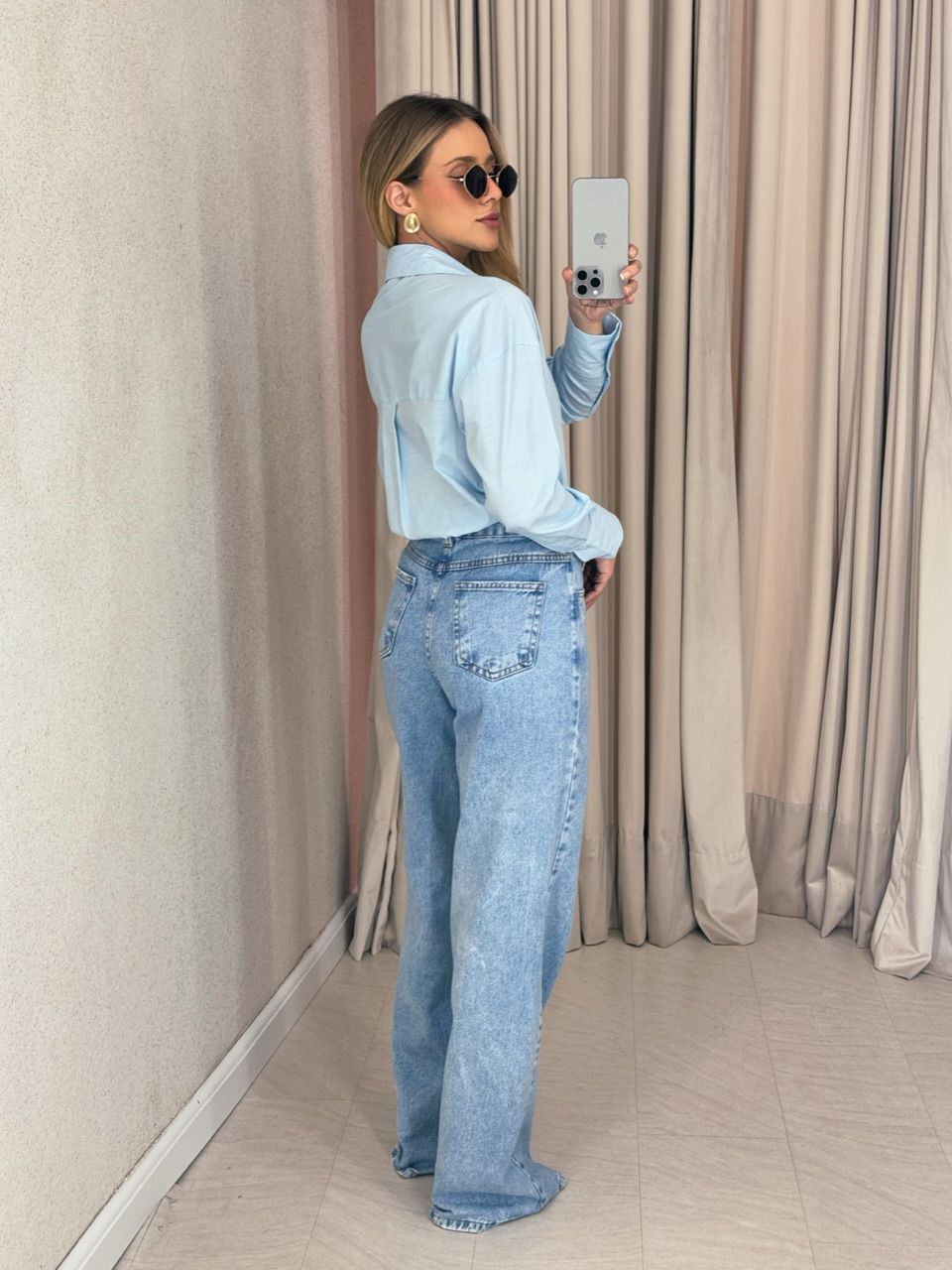 CAMISA NICOLE LISA AZUL