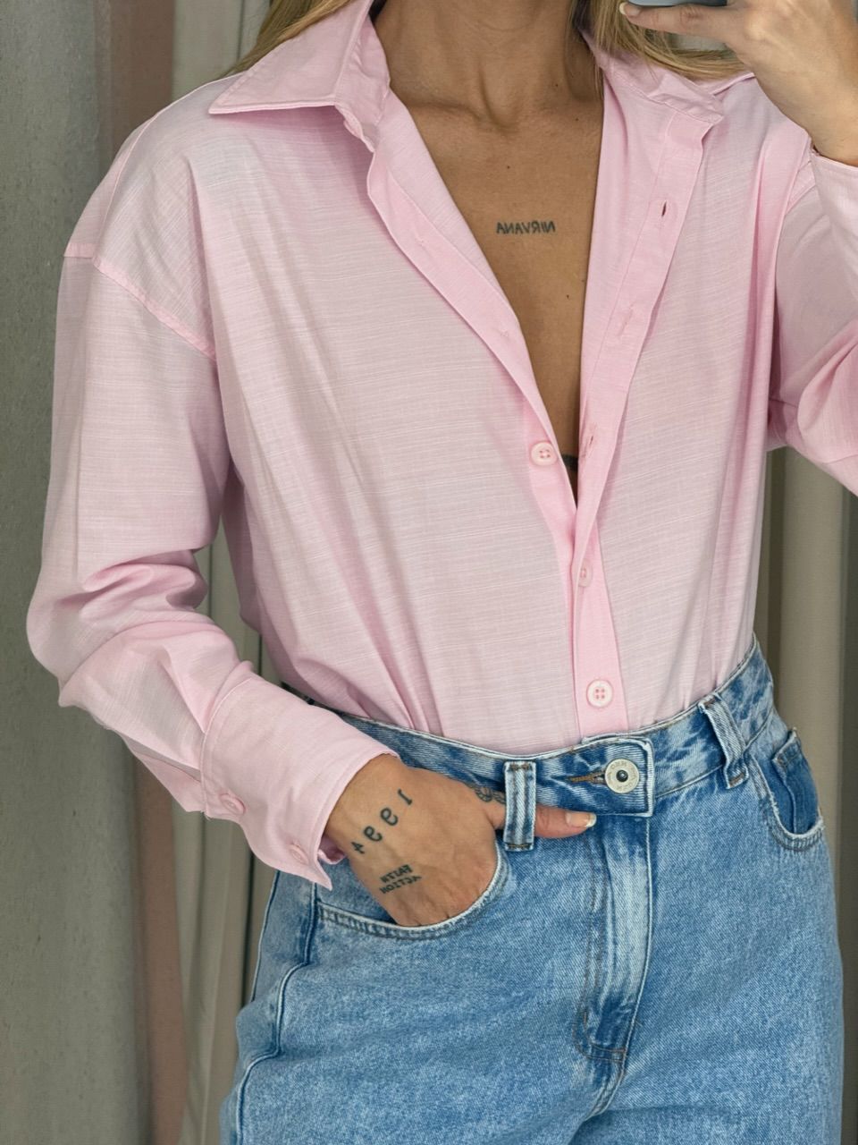 CAMISA NICOLE LISA ROSA