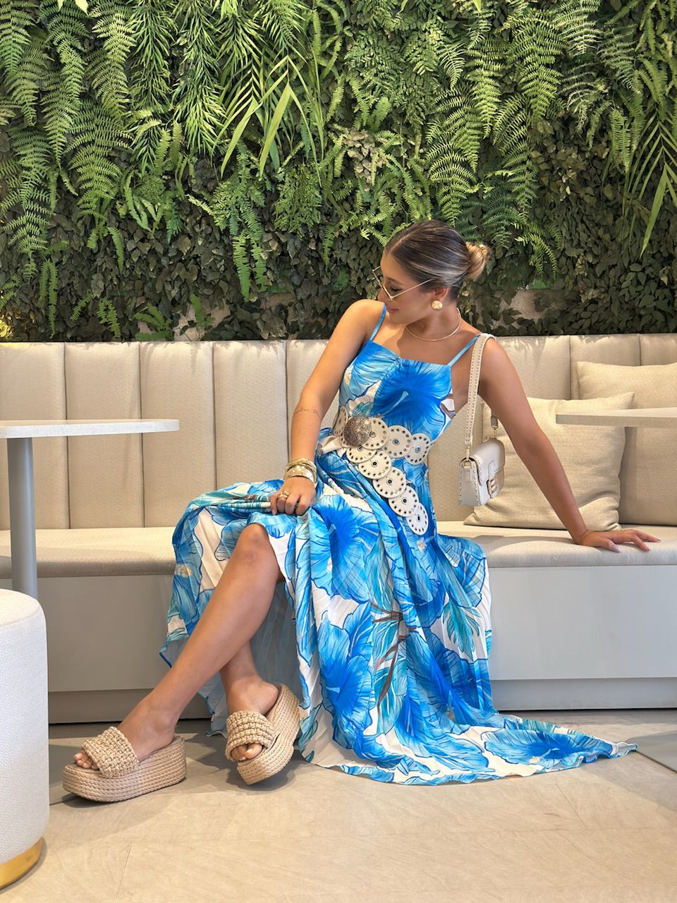 CONJUNTO ANA HELENA PLISSADO AZUL