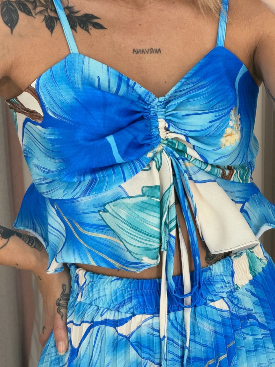 CONJUNTO ANA HELENA PLISSADO AZUL