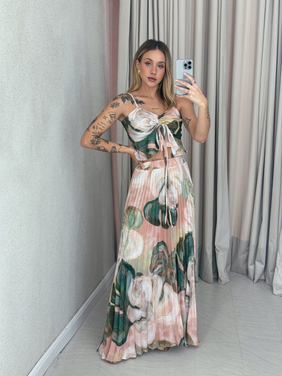 CONJUNTO ANA HELENA PLISSADO NUDE