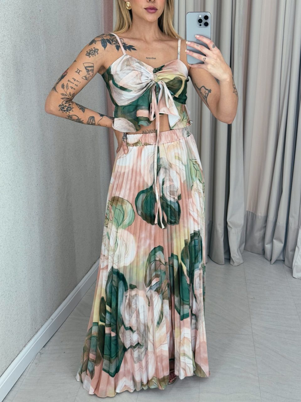 CONJUNTO ANA HELENA PLISSADO NUDE