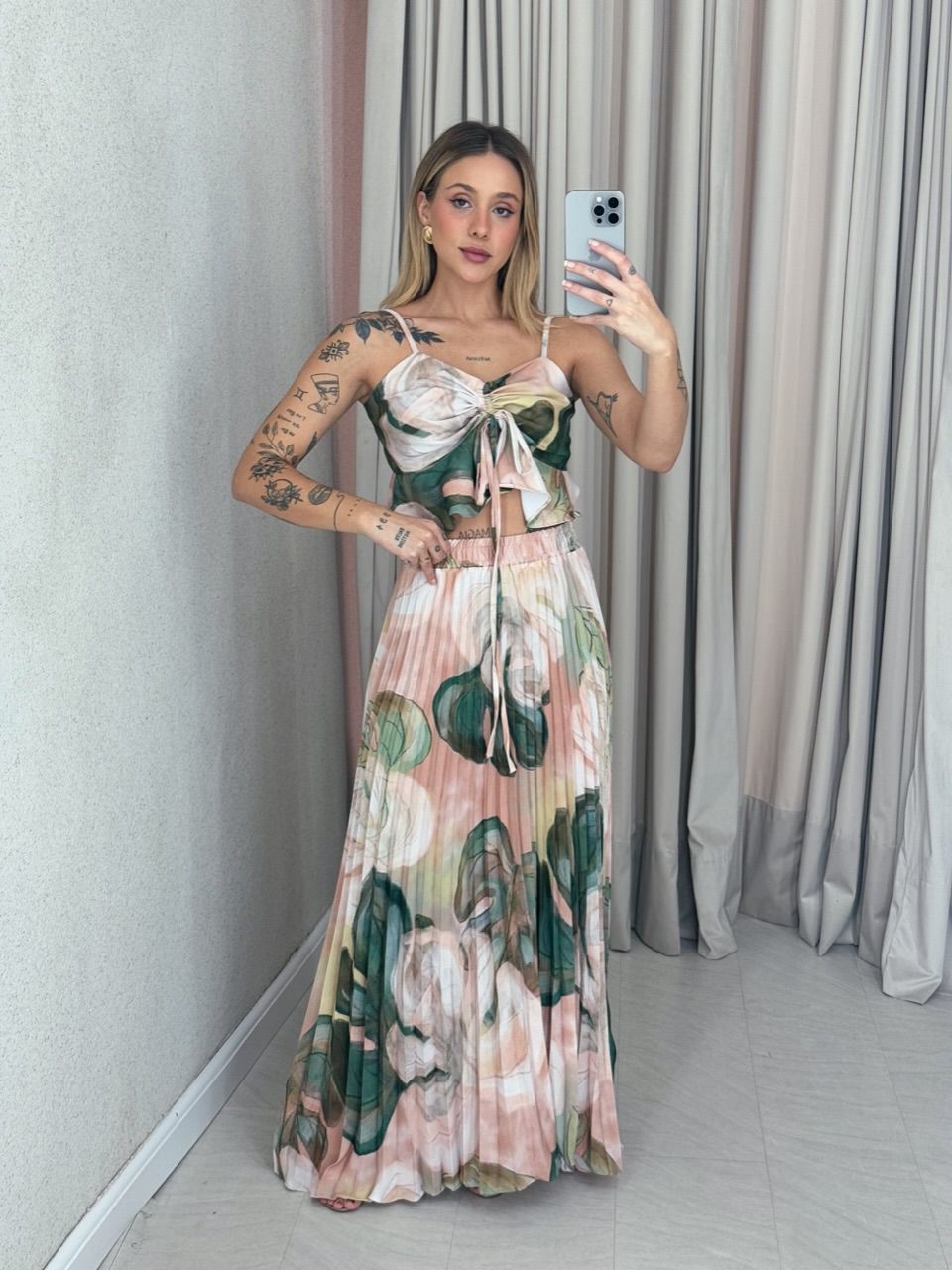 CONJUNTO ANA HELENA PLISSADO NUDE