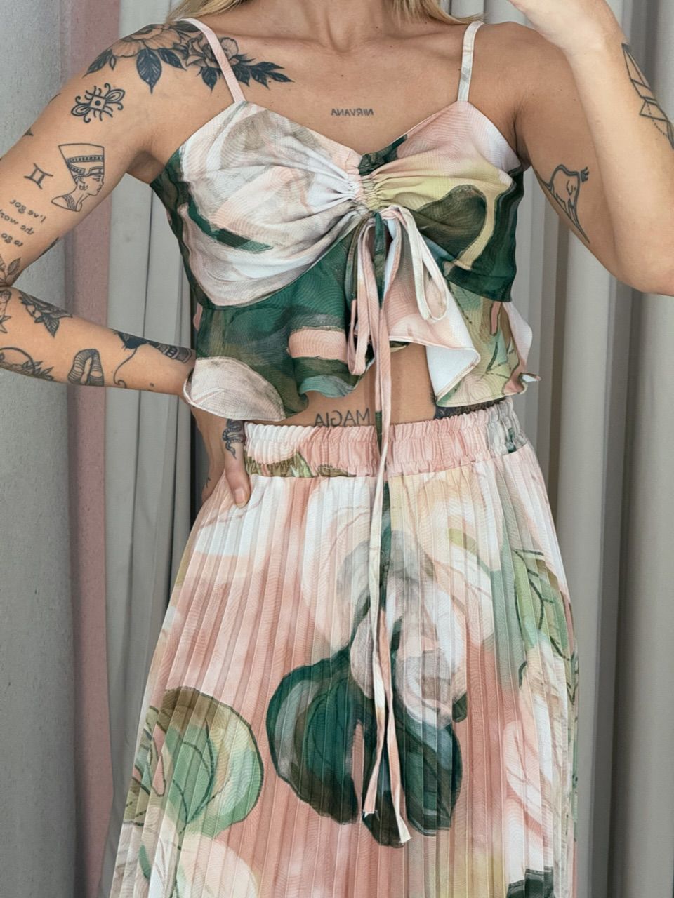CONJUNTO ANA HELENA PLISSADO NUDE