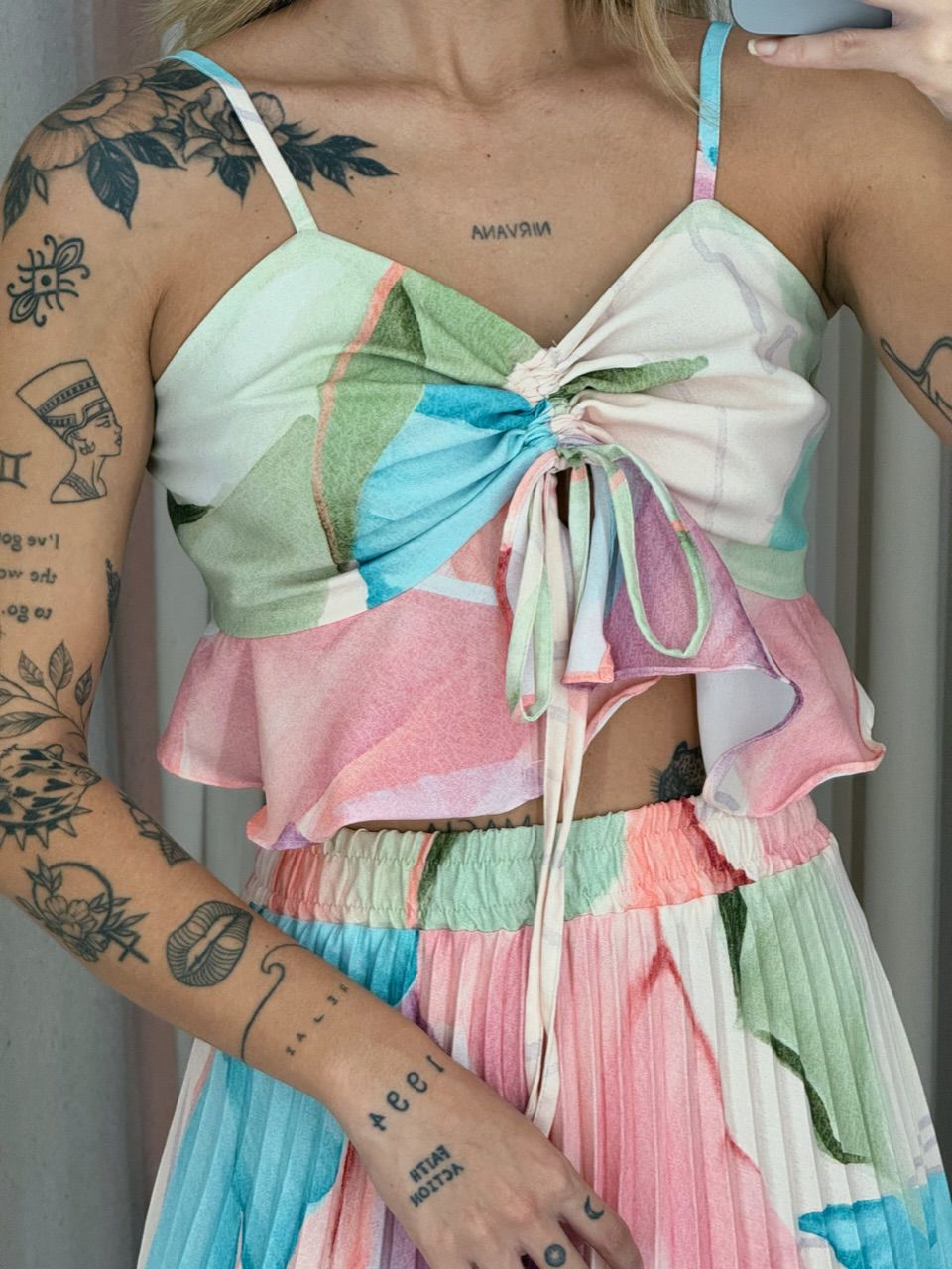 CONJUNTO ANA HELENA PLISSADO TROPICAL