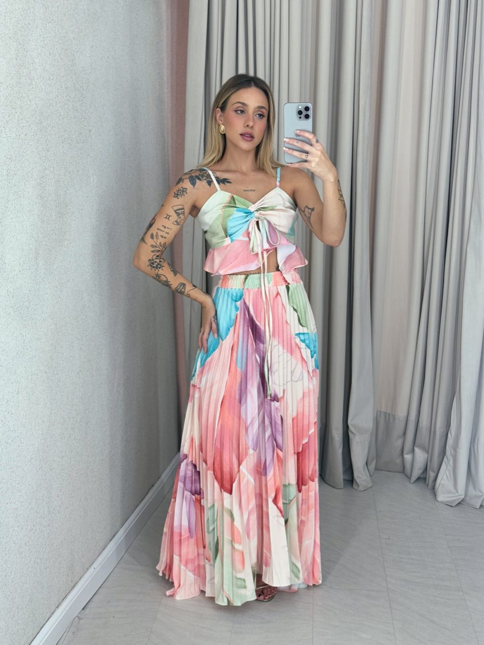 CONJUNTO ANA HELENA PLISSADO TROPICAL