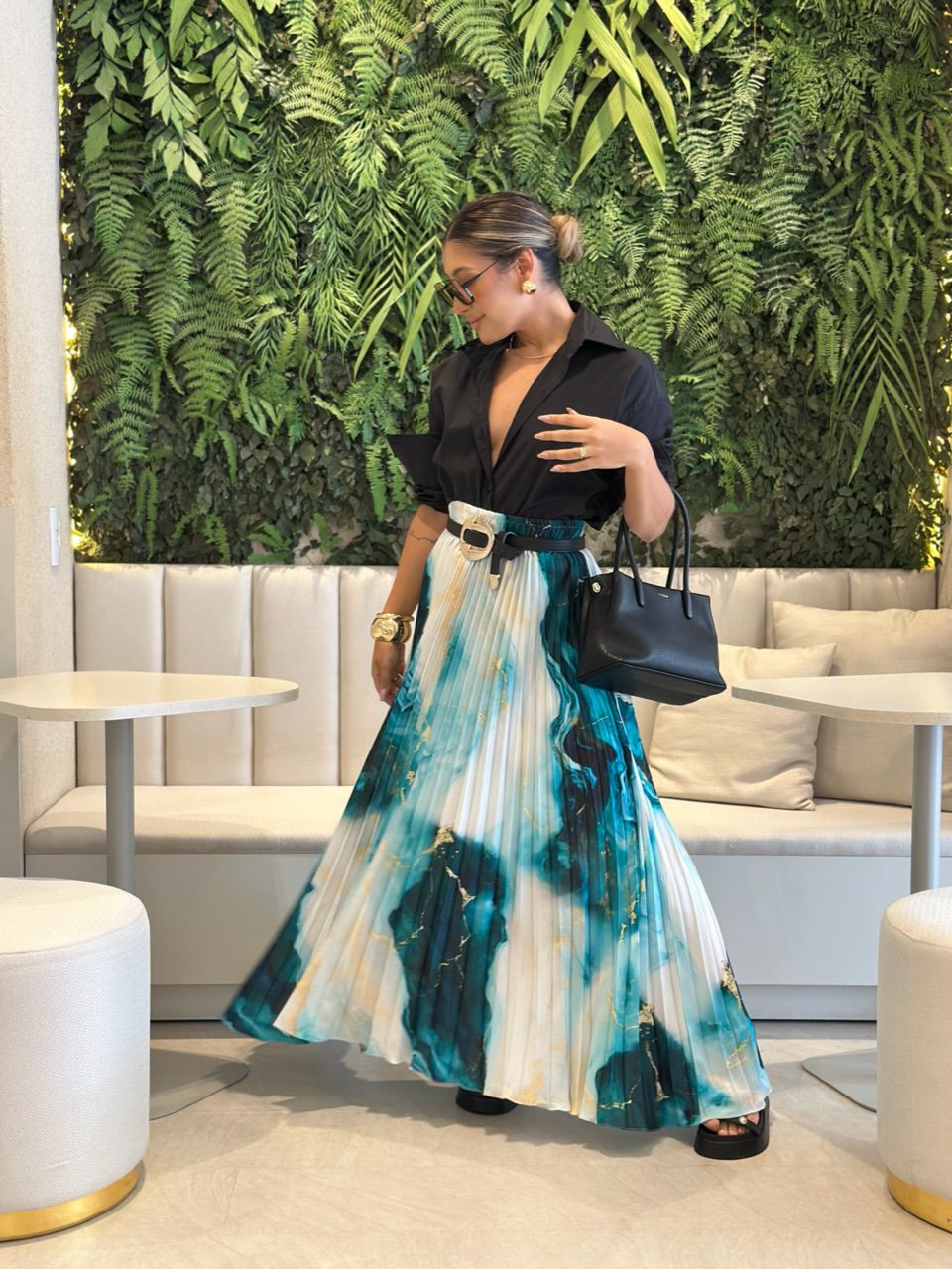 CONJUNTO ANA HELENA PLISSADO verde