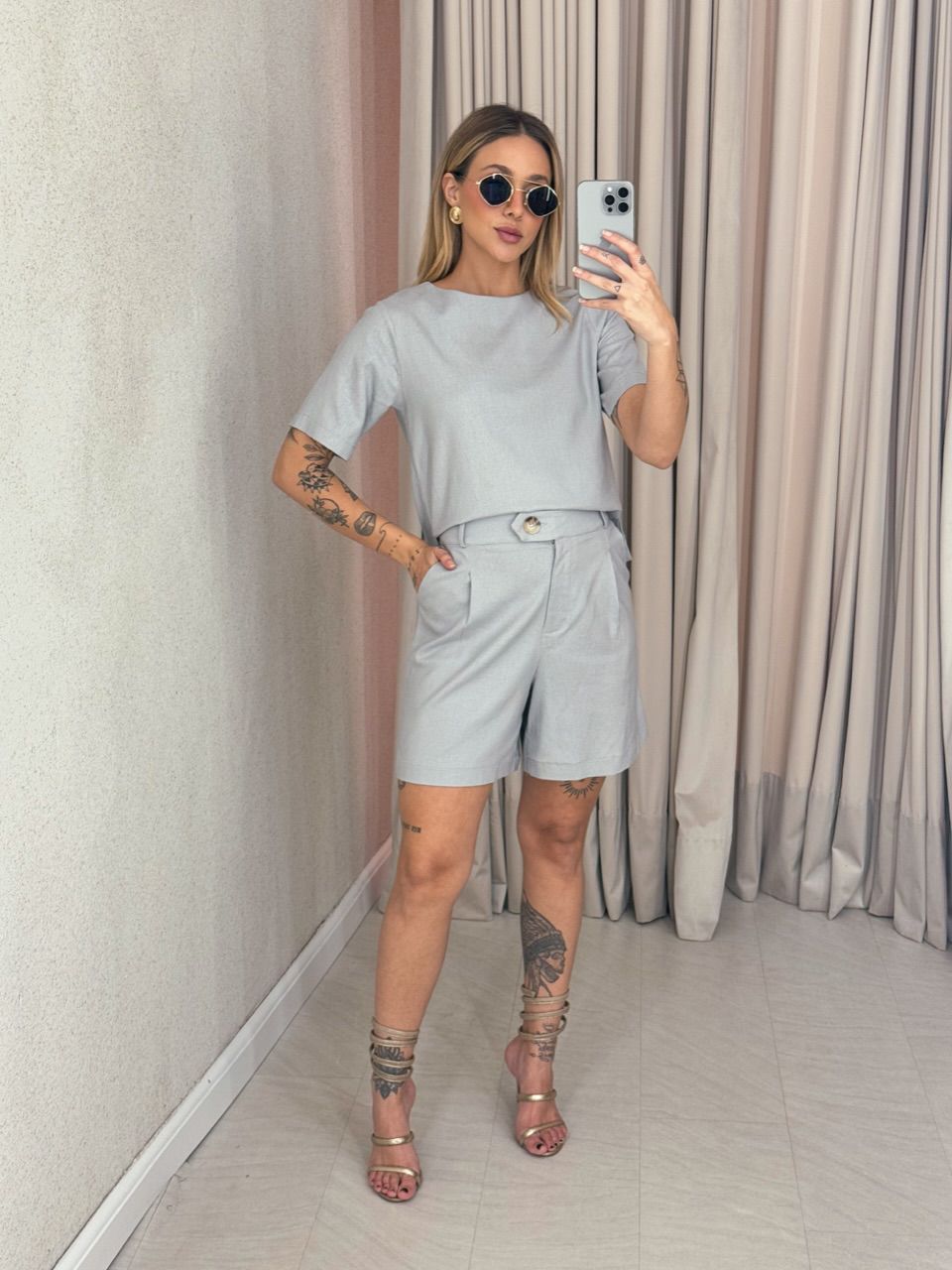 CONJUNTO TUANY Blusa Cinza