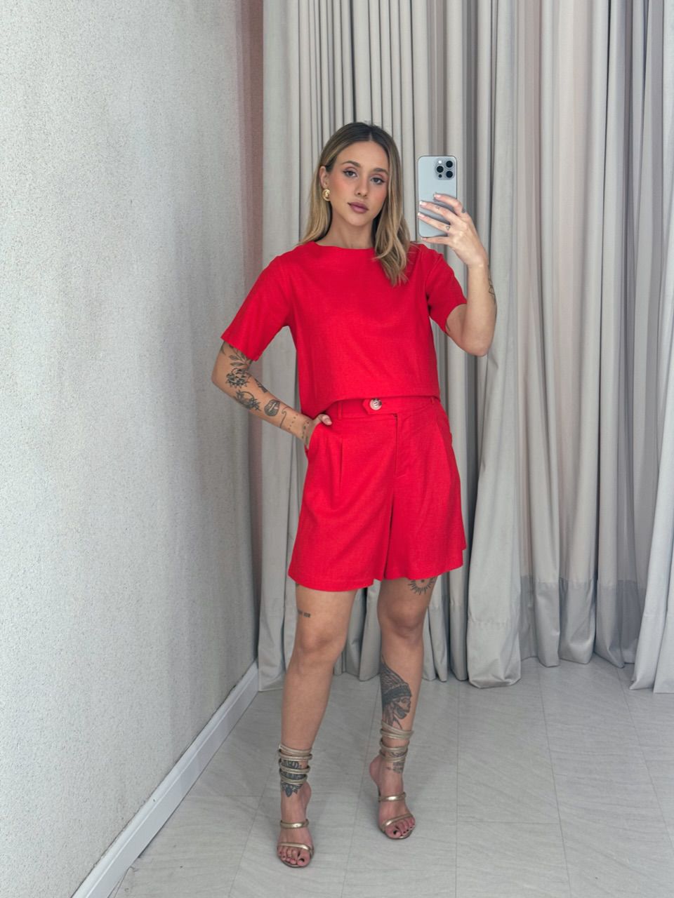 CONJUNTO TUANY Blusa vermelho