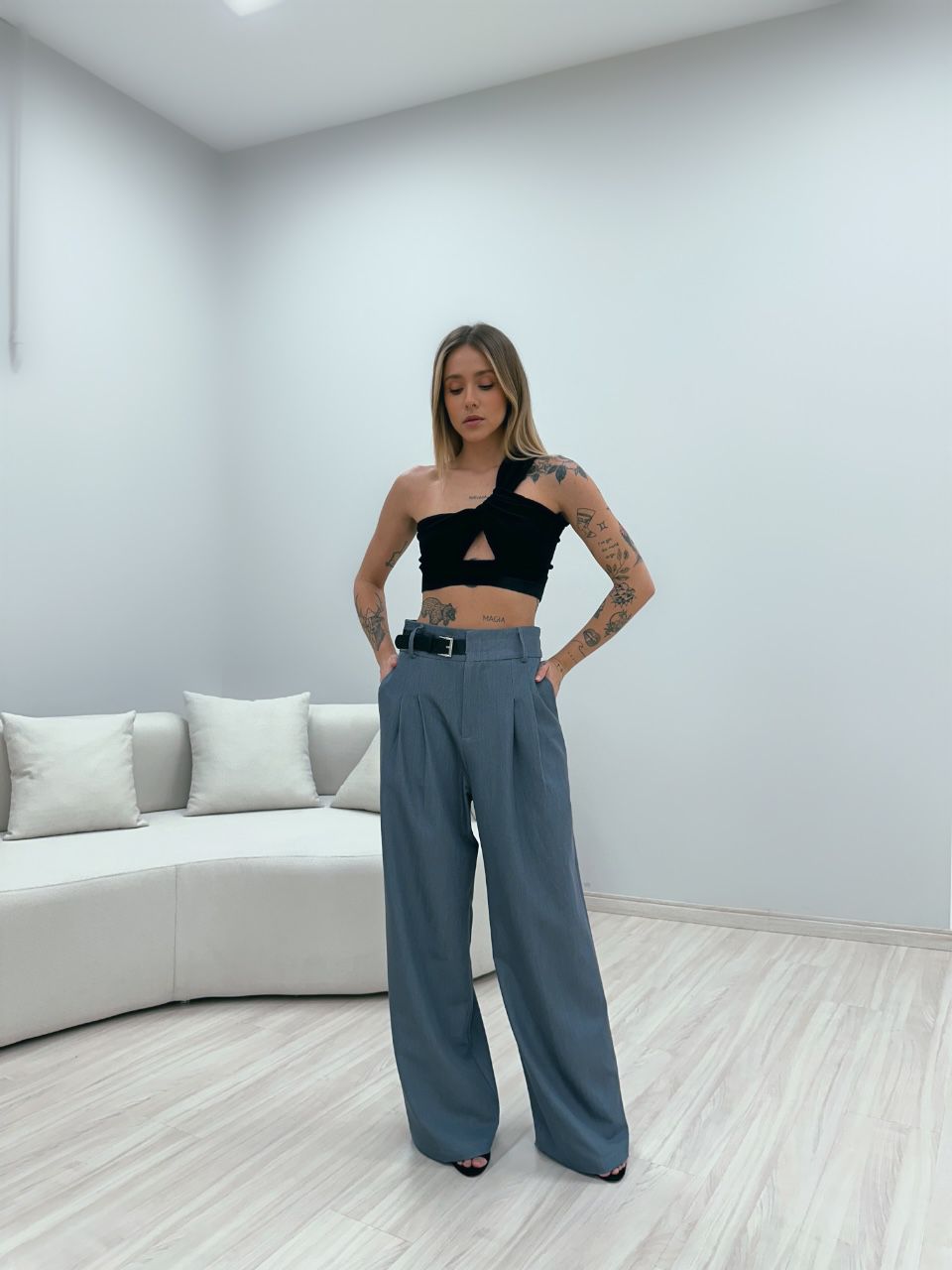 CALÇA ANA LIZ PANTALONA CINZA