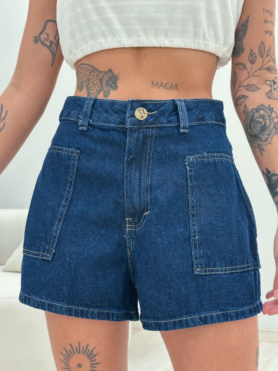 SHORT THALIA JEANS ESCURO
