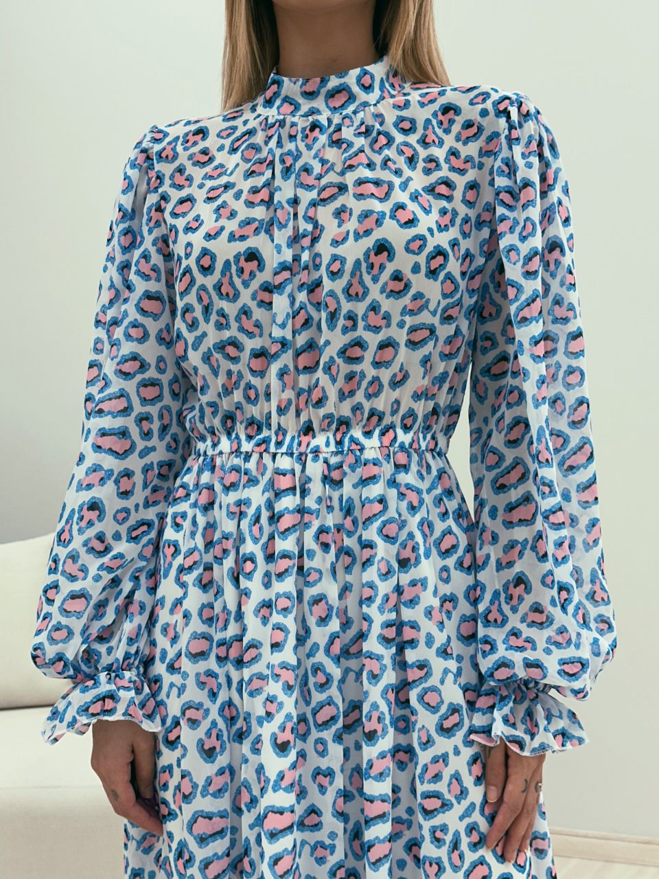 VESTIDO LONGO ONÇA AZUL