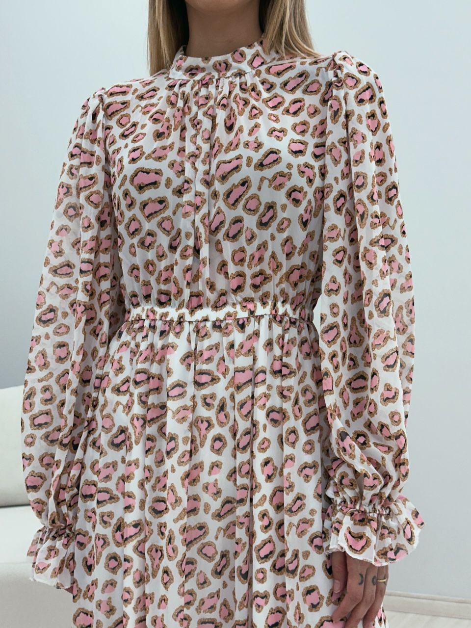 VESTIDO LONGO ONÇA ROSA