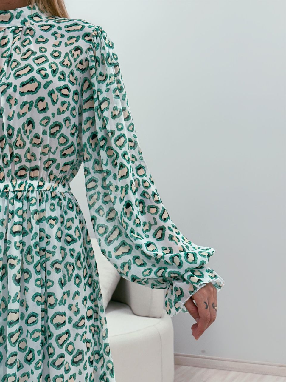 VESTIDO LONGO ONÇA VERDE