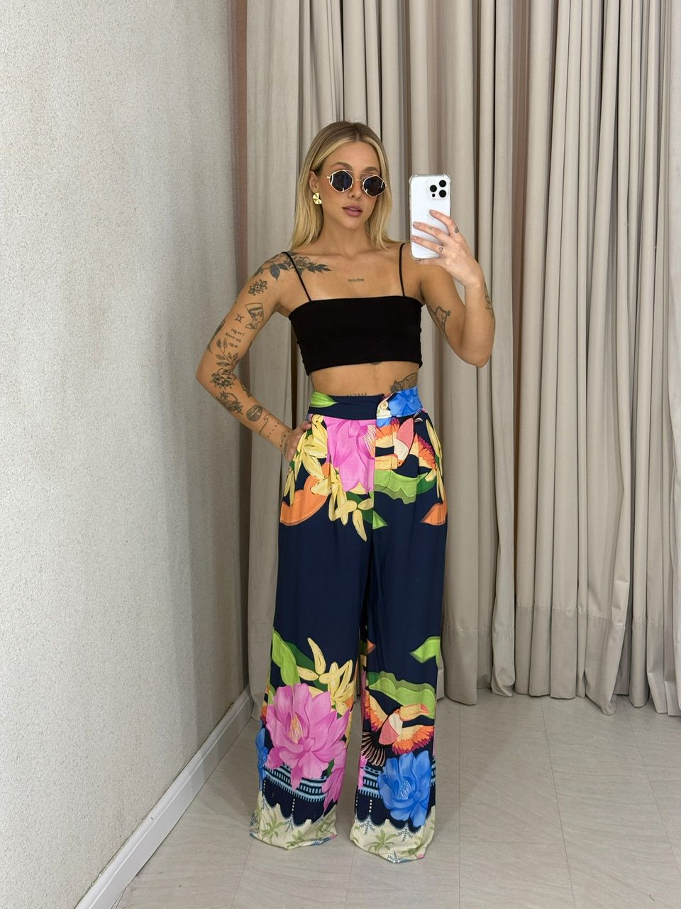 CALÇA NELY ESTAMPADA MARINHO