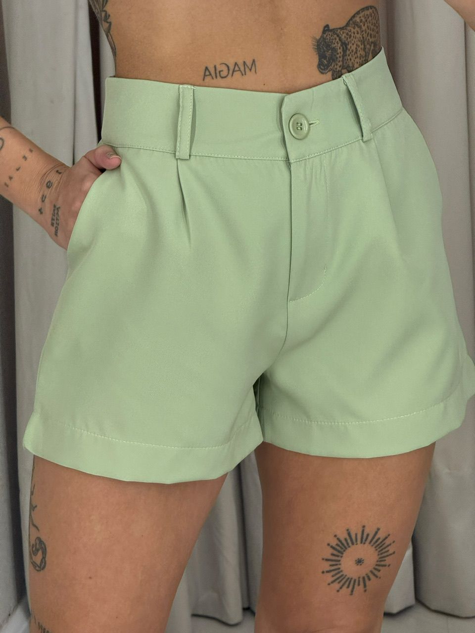 CONJUNTO ROSELI SHORT PISTACHE