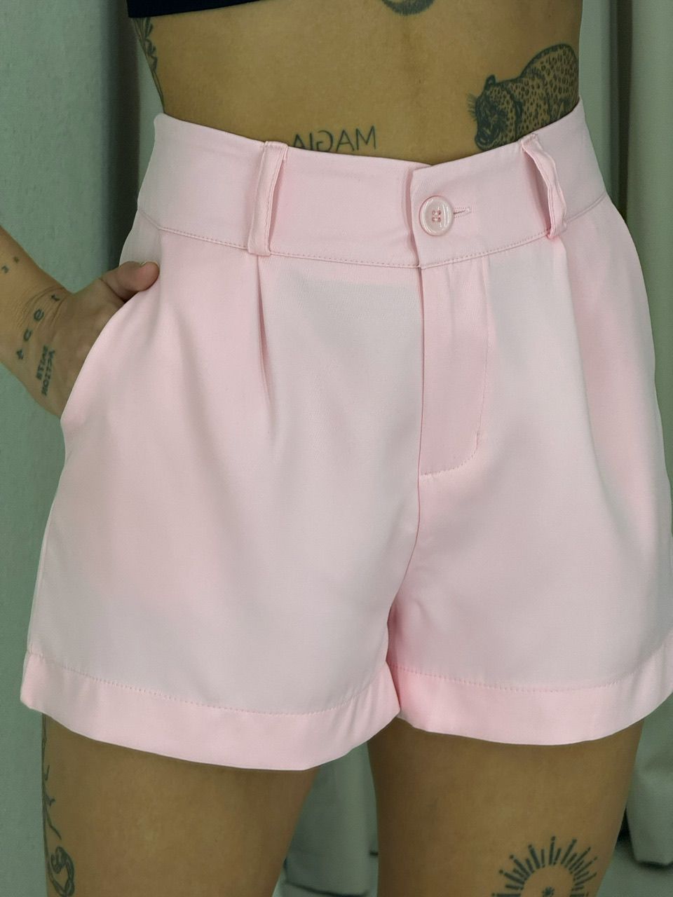 CONJUNTO ROSELI SHORT ROSA