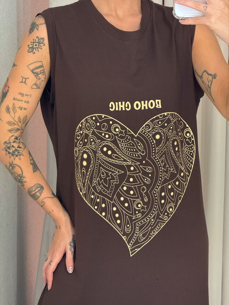 VESTIDO EDITH BOHO MARROM