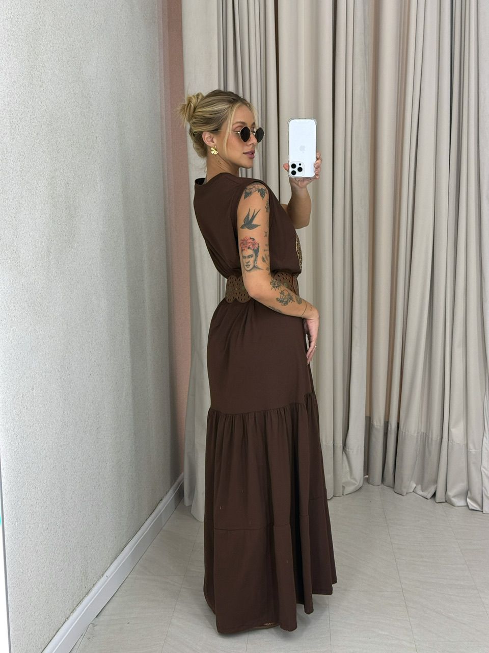 VESTIDO EDITH BOHO MARROM