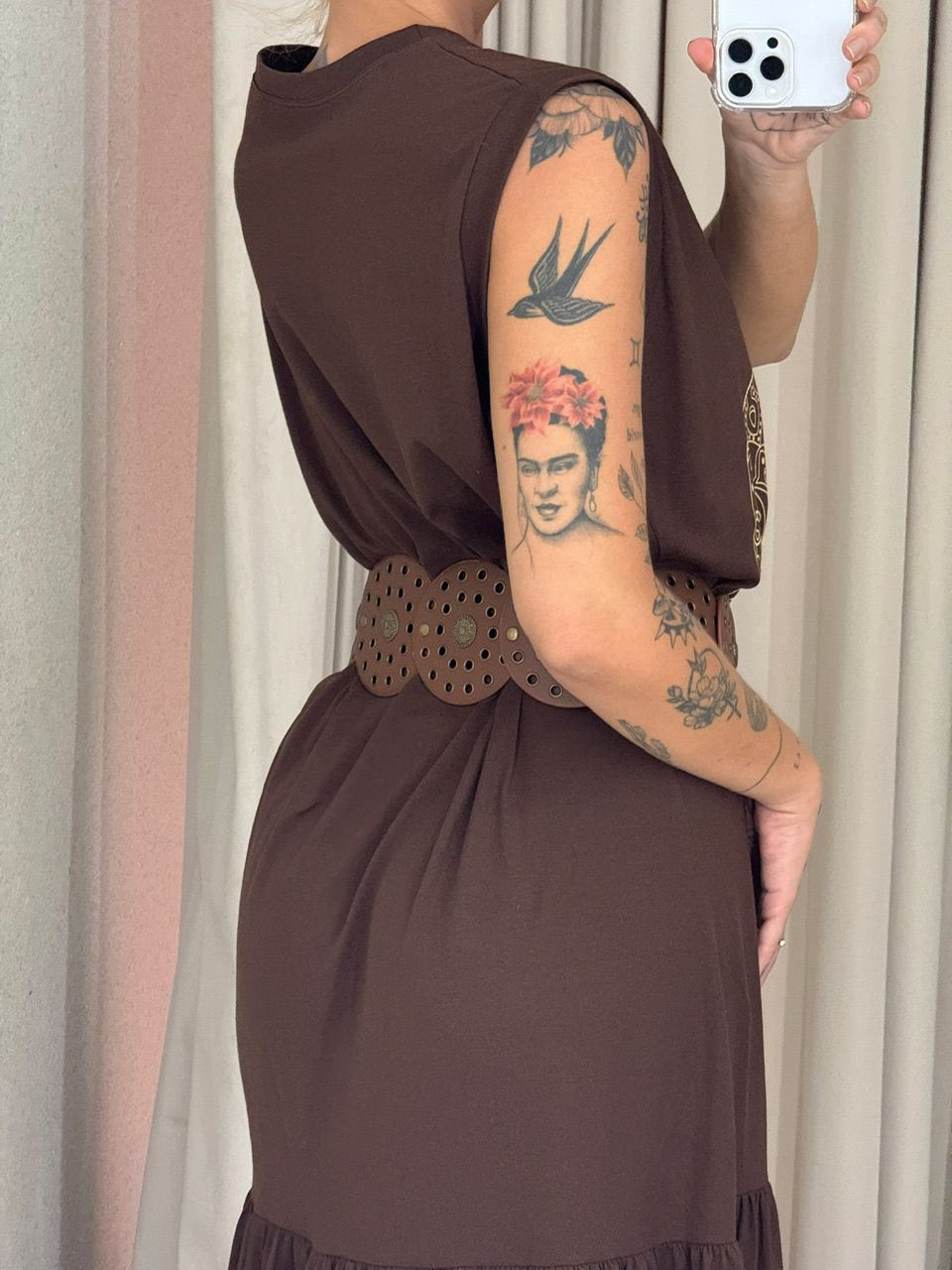 VESTIDO EDITH BOHO MARROM
