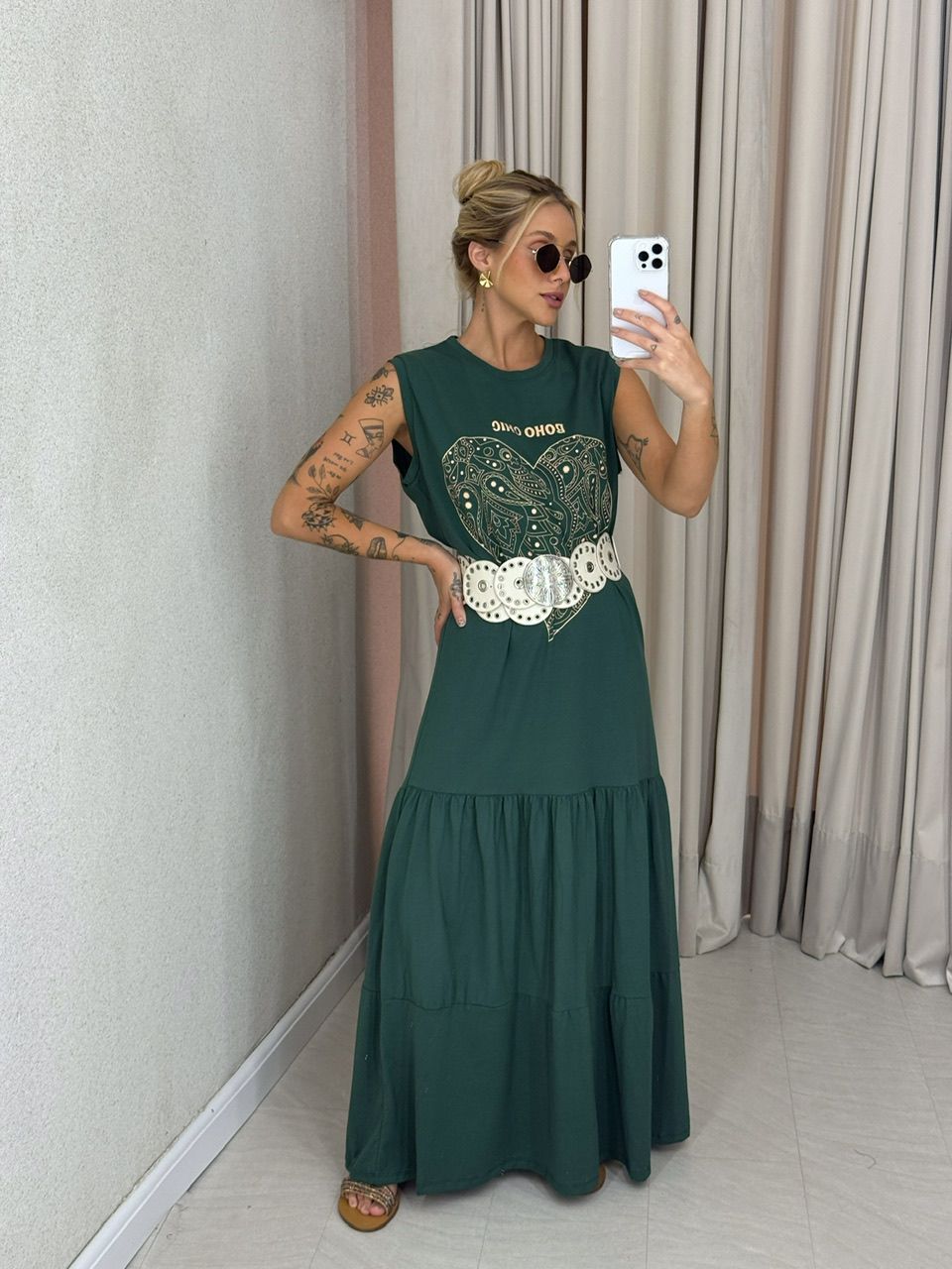VESTIDO EDITH BOHO VERDE - 0061790014 - CAROLLA FERRARO