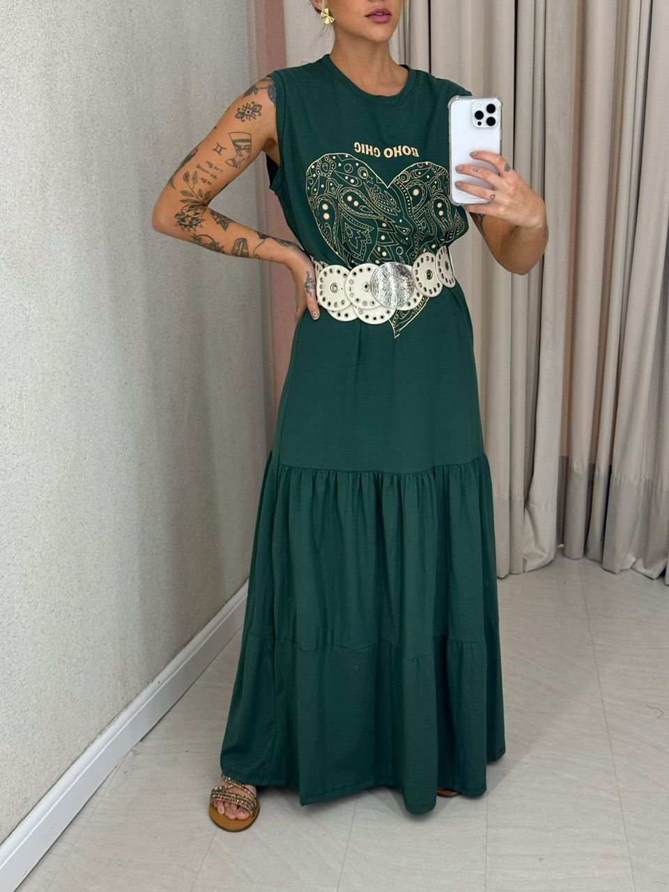 VESTIDO EDITH BOHO VERDE