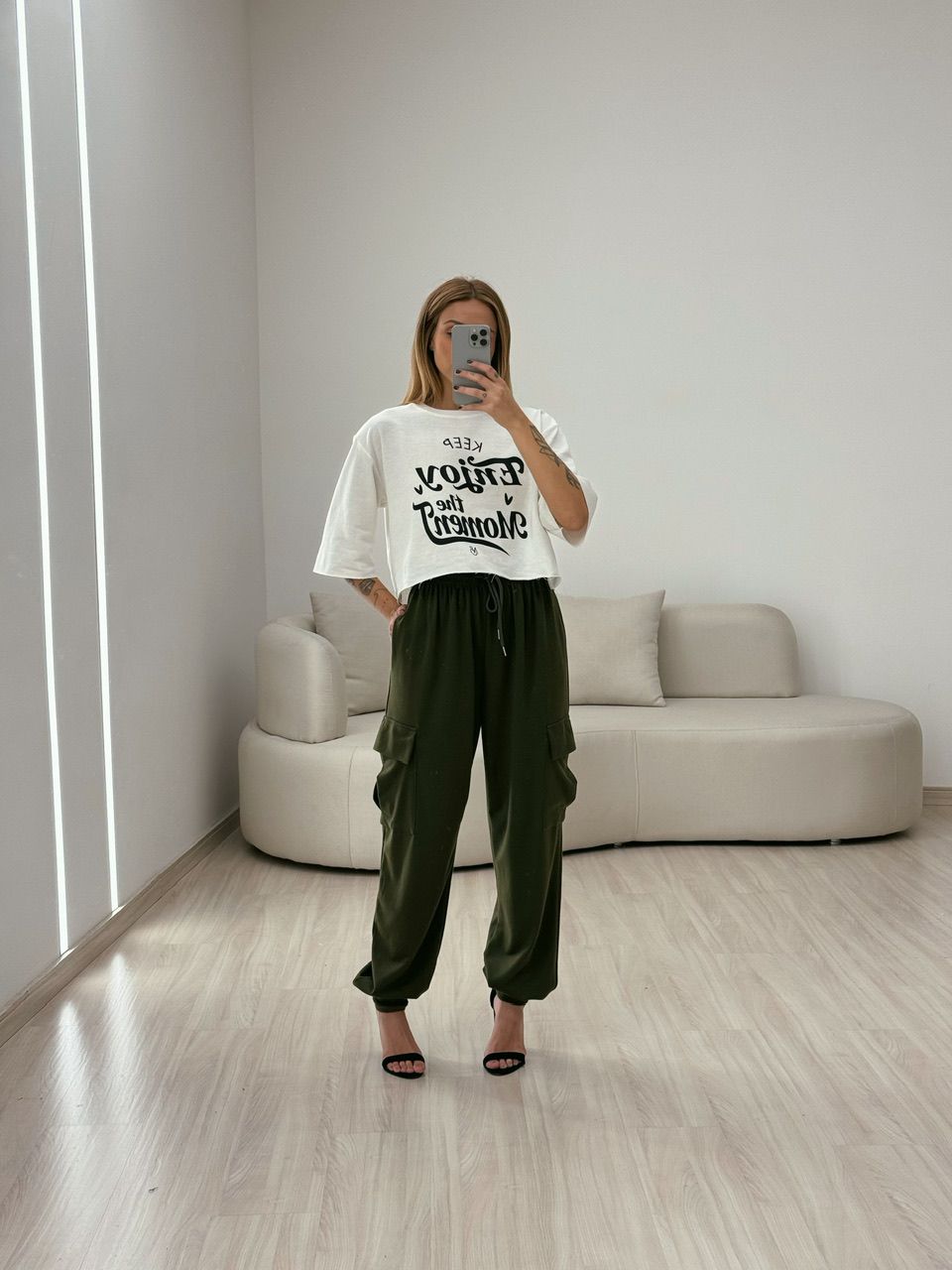 CALÇA BRENA MOLETINHO MILITAR - 0050320254 - CAROLLA FERRARO