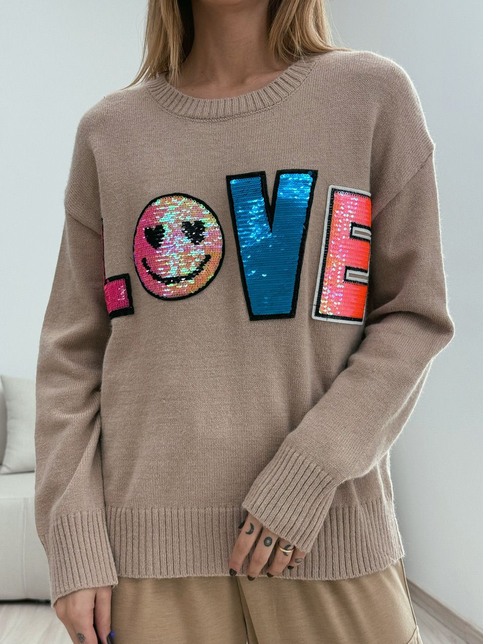 TRICOT LOVE BORDADO NUDE