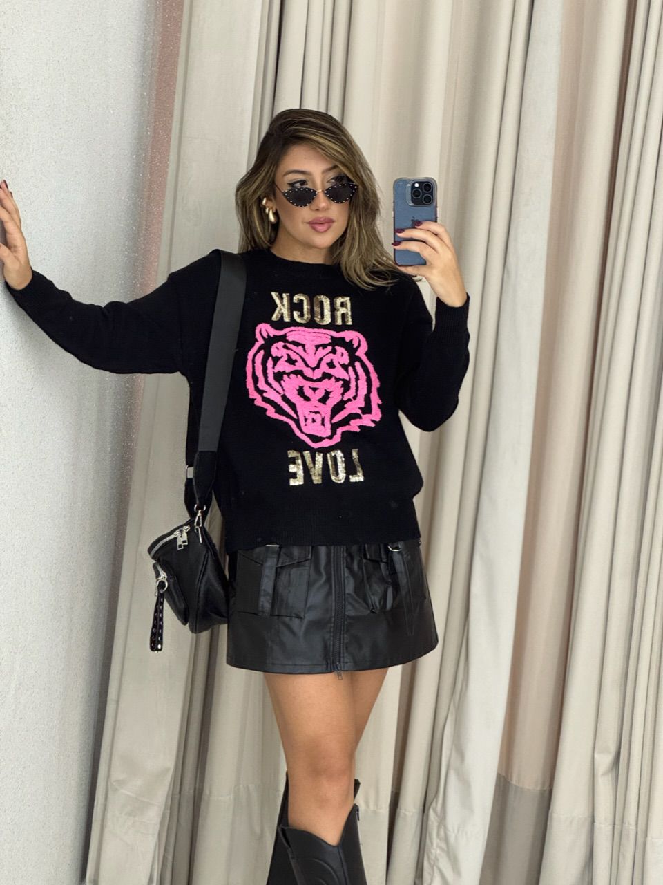 TRICOT TIGRE LOVE PRETO