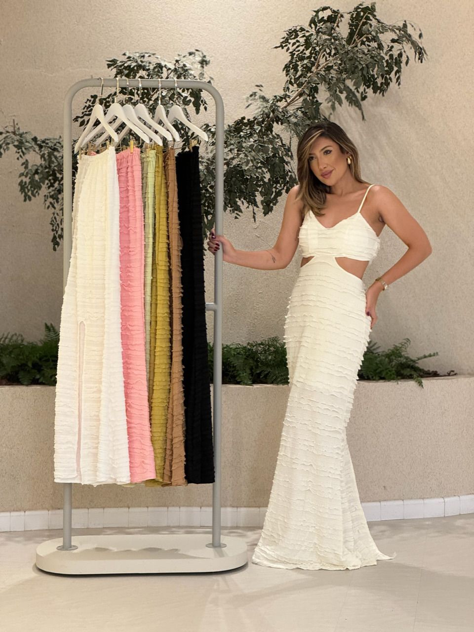 VESTIDO MAYA COSTAS ABERTA MARFIM