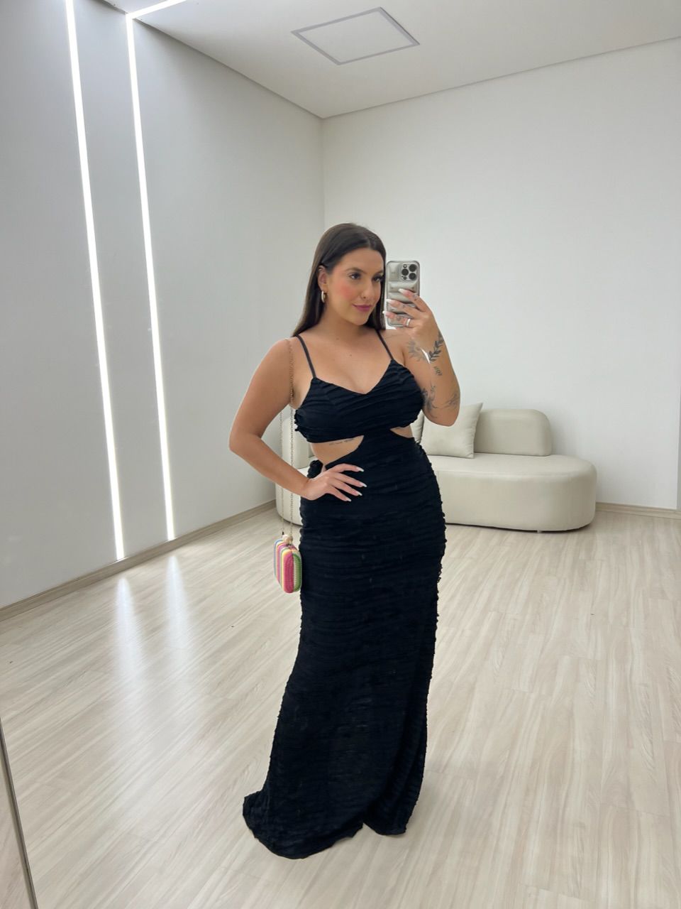 VESTIDO MAYA COSTAS ABERTA PRETO