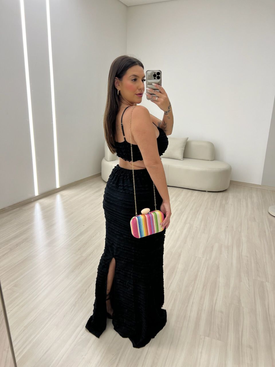 VESTIDO MAYA COSTAS ABERTA PRETO