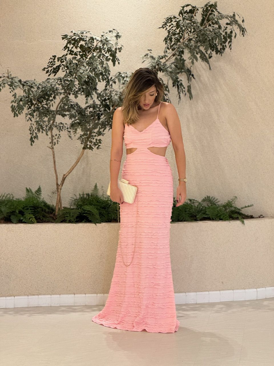 VESTIDO MAYA COSTAS ABERTA ROSA