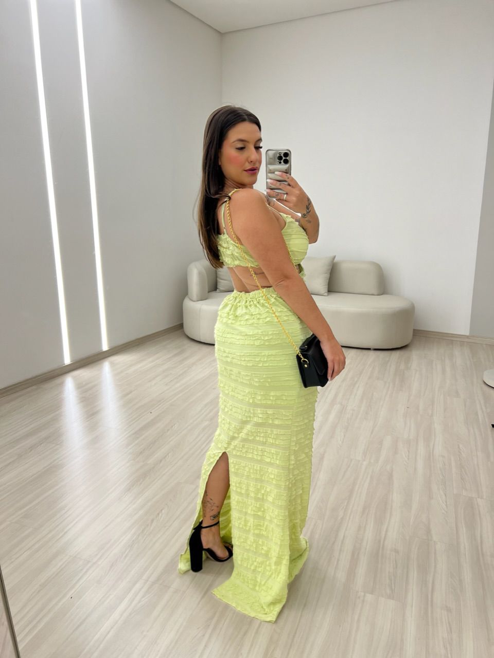 VESTIDO MAYA COSTAS ABERTA VERDE CLARO