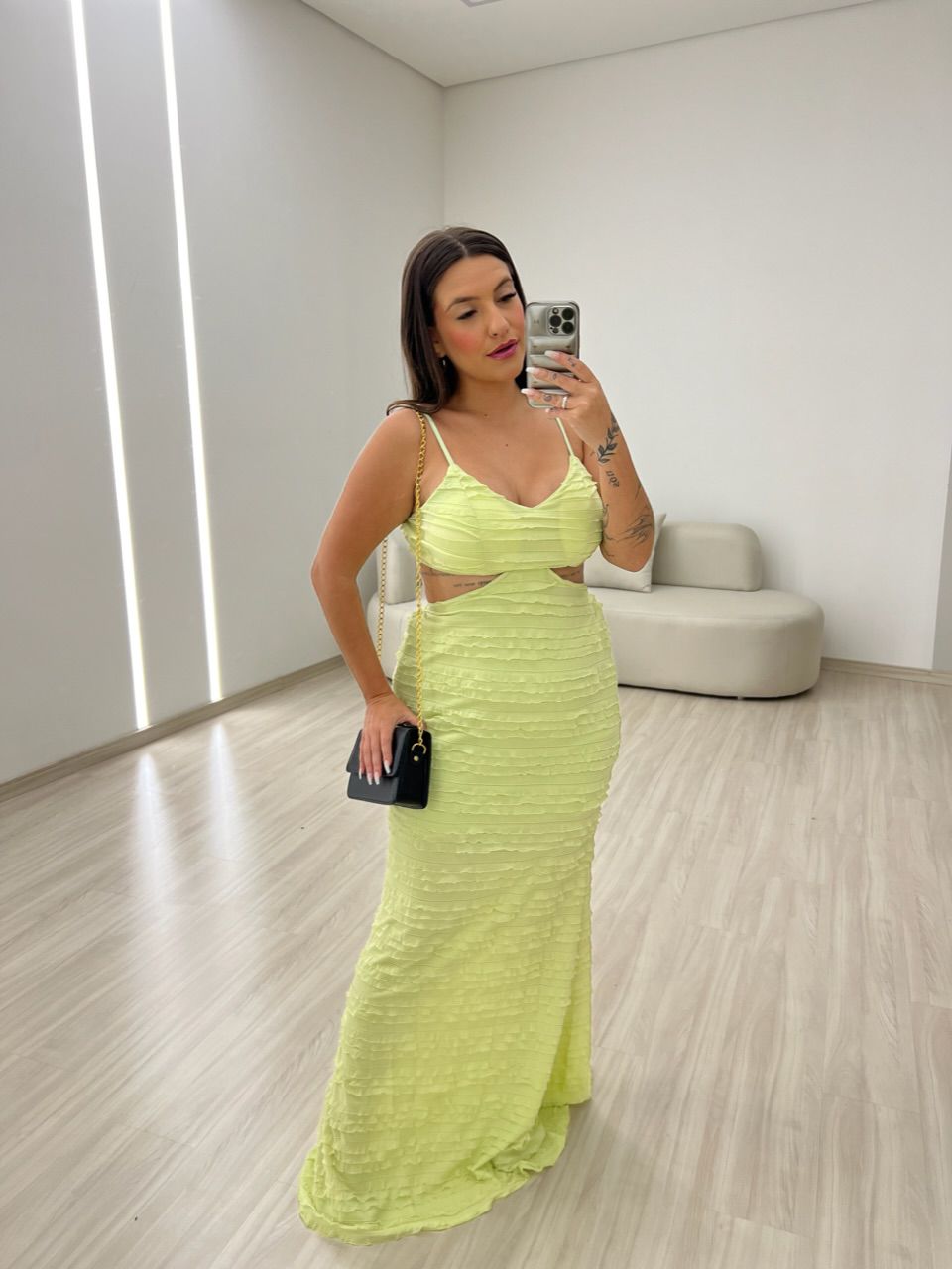 VESTIDO MAYA COSTAS ABERTA VERDE CLARO