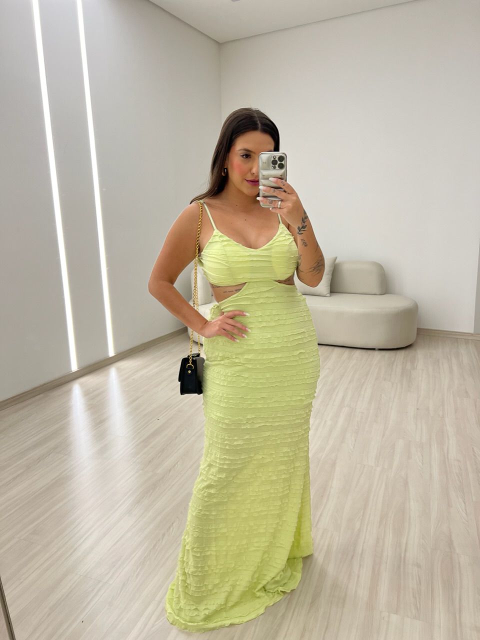 VESTIDO MAYA COSTAS ABERTA VERDE CLARO