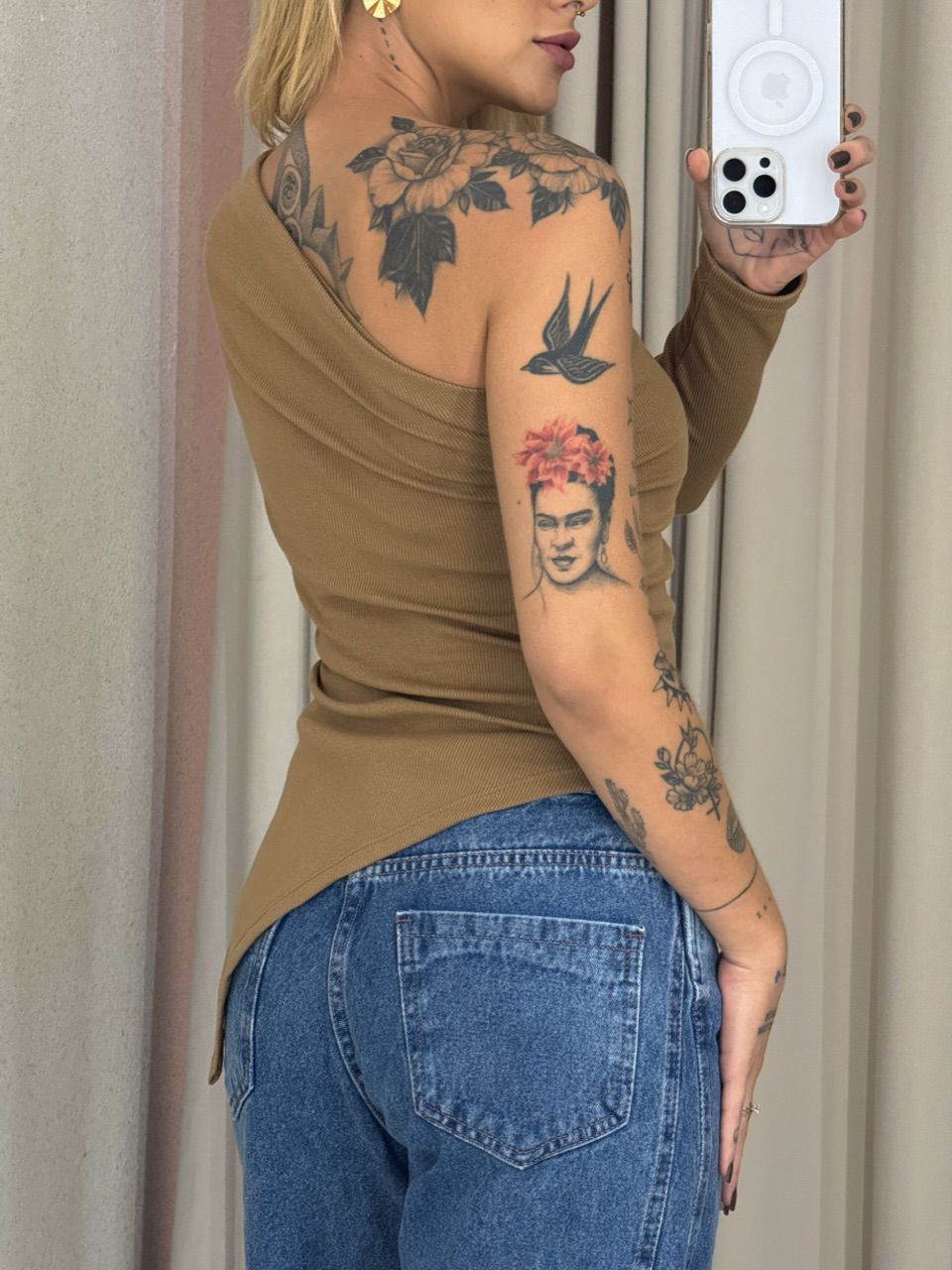 BLUSA MARIA ALICE NULA MANGA NUDE