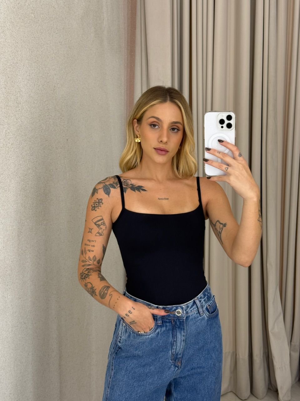 BODY LARISSA BASIC PRETO - 0062860032 - CAROLLA FERRARO