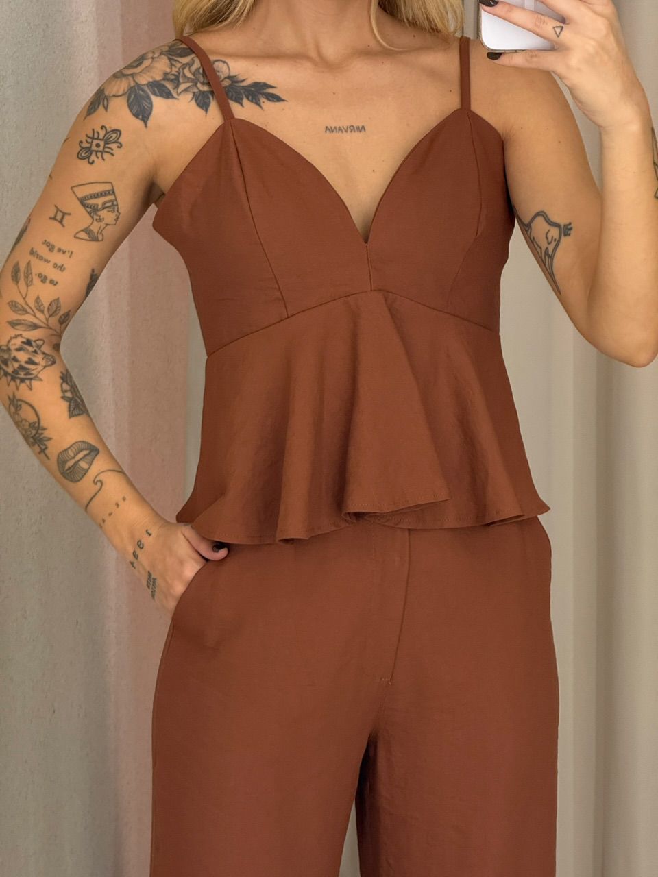 CONJUNTO LAUANA CALÇA CARAMELO