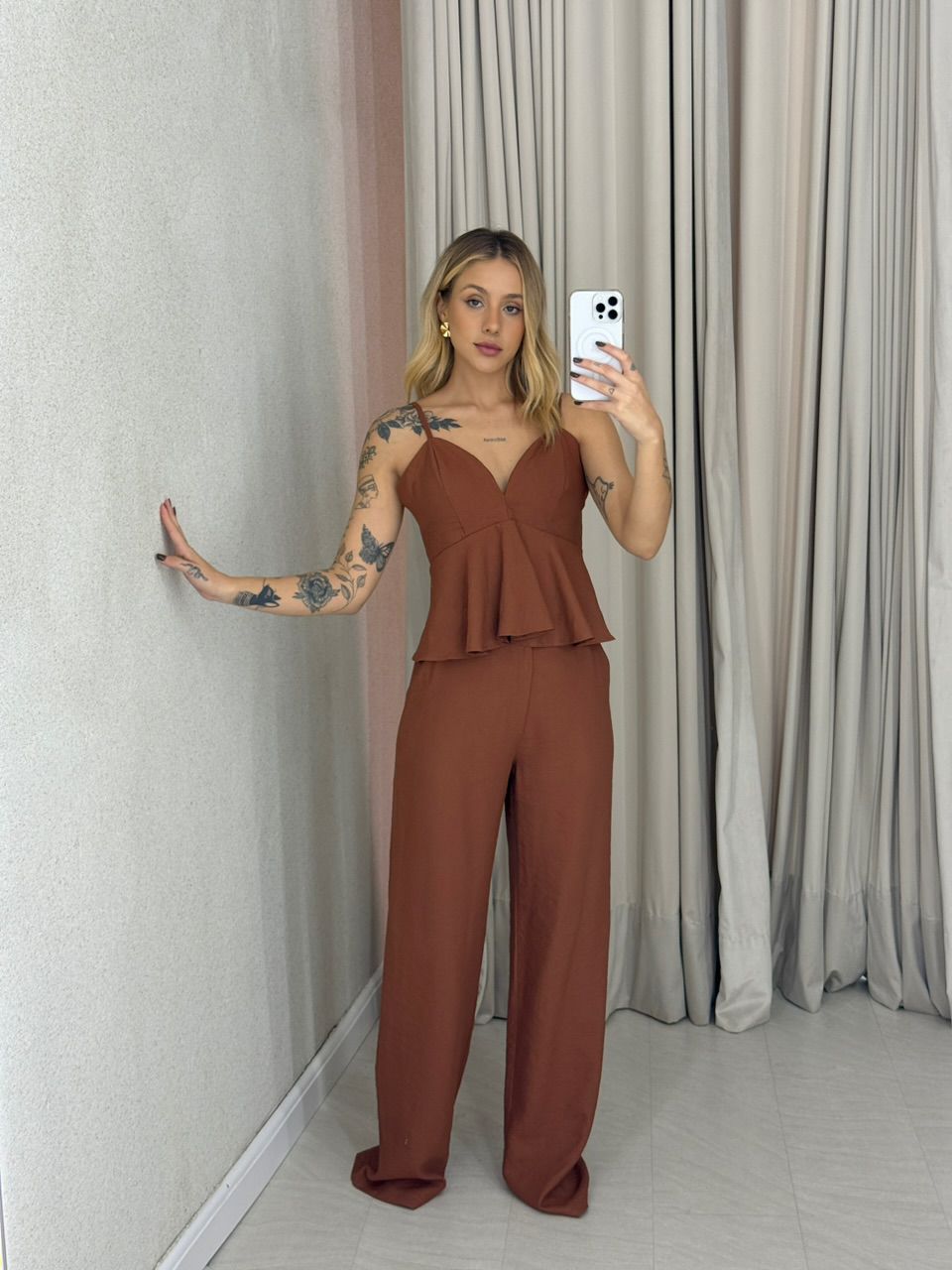 CONJUNTO LAUANA CALÇA CARAMELO