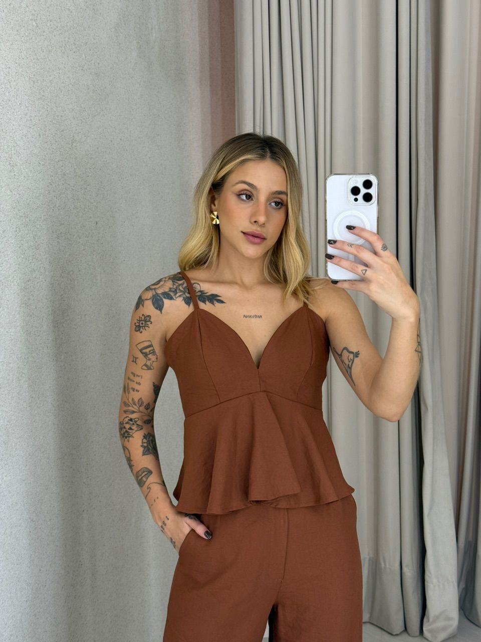CONJUNTO LAUANA CALÇA CARAMELO