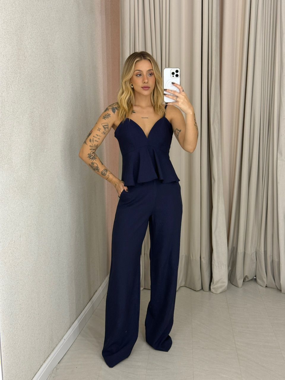 CONJUNTO LAUANA CALÇA MARINHO - 0062830055 - CAROLLA FERRARO