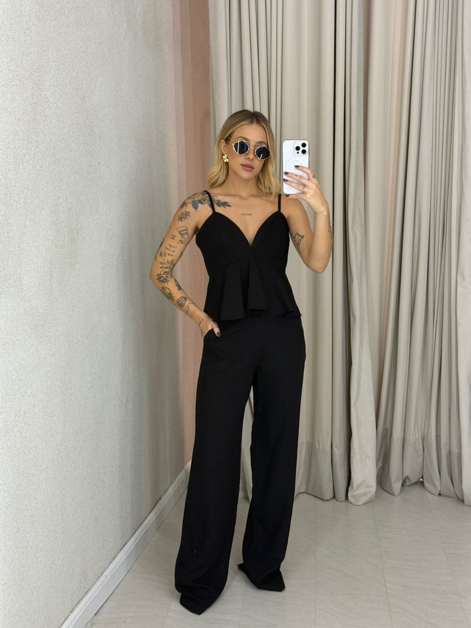 CONJUNTO LAUANA CALÇA PRETO - 0062830033 - CAROLLA FERRARO