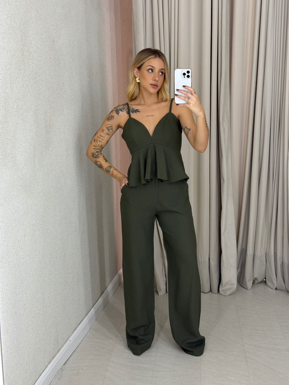CONJUNTO LAUANA CALÇA VERDE - 0062830014 - CAROLLA FERRARO