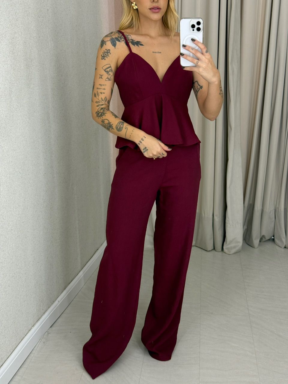 CONJUNTO LAUANA CALÇA VINHO