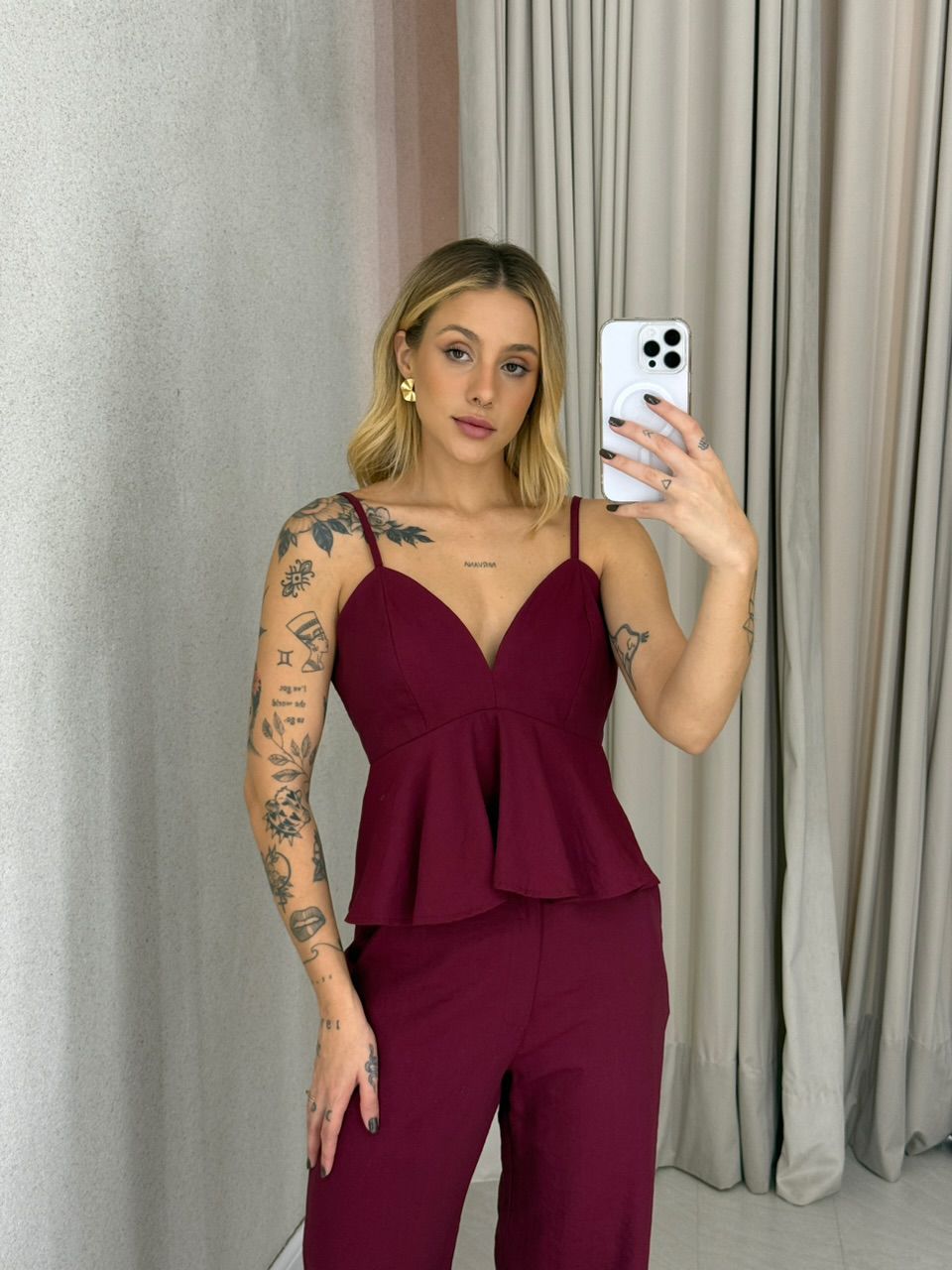 CONJUNTO LAUANA CALÇA VINHO