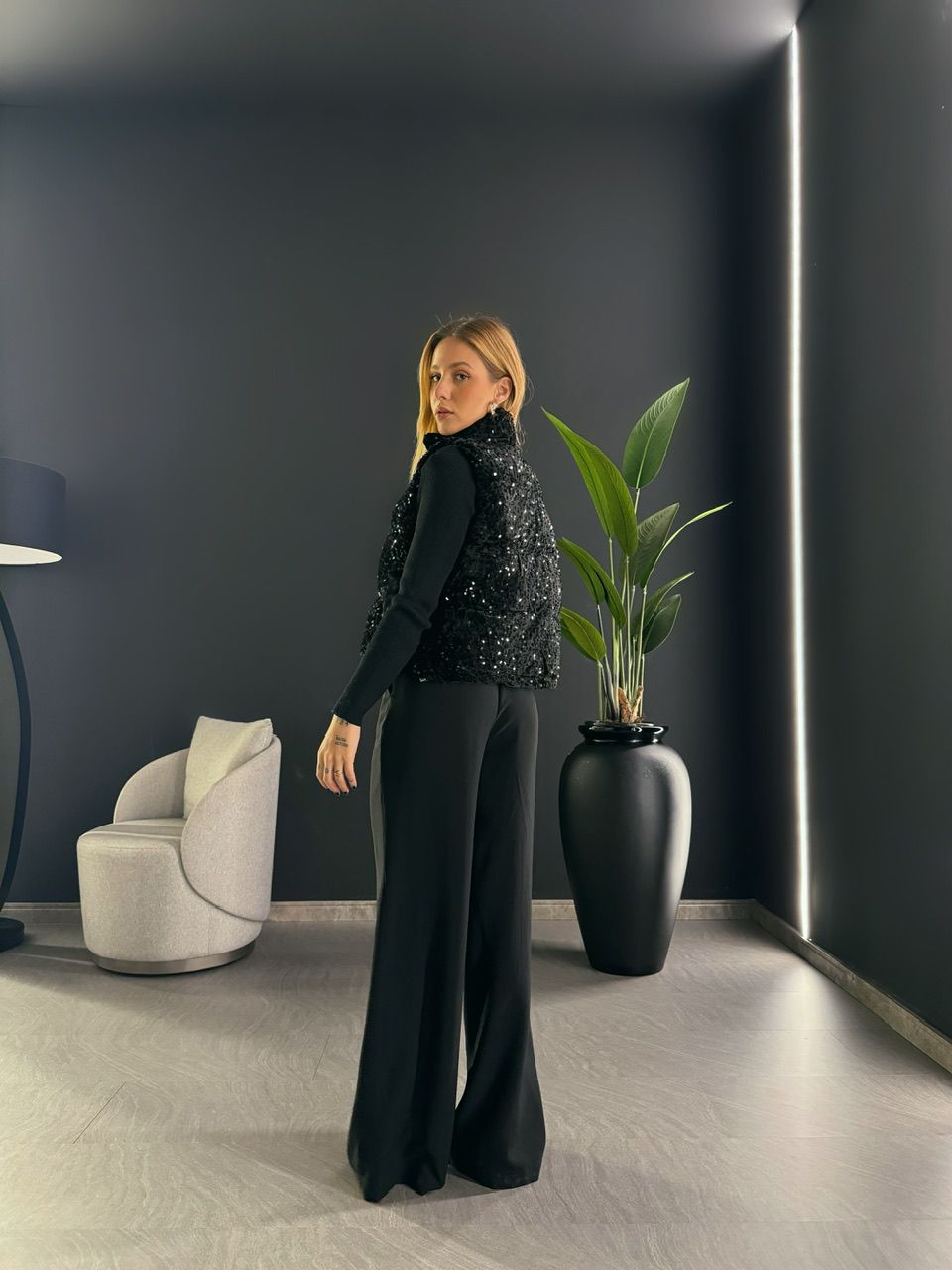 CALÇA OLIVIA PANTALONA PRETA